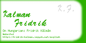 kalman fridrik business card